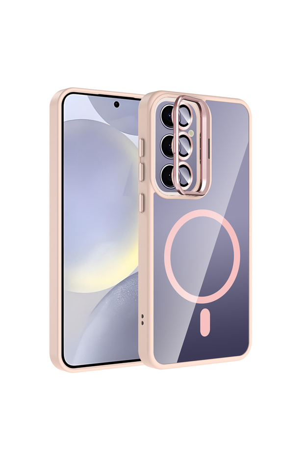 Galaxy S24 Plus Case with Camera Stand, Magsafe Compatible, Transparent Back, Silicone Cover
