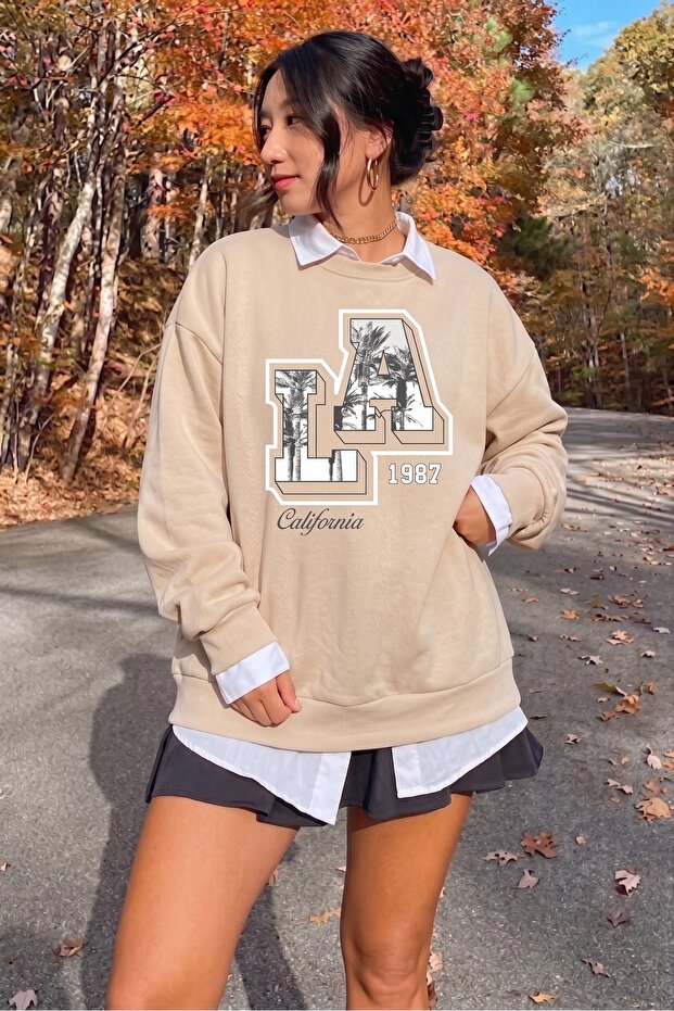 Unisex California Printed Crew Neck Sweatshirt
