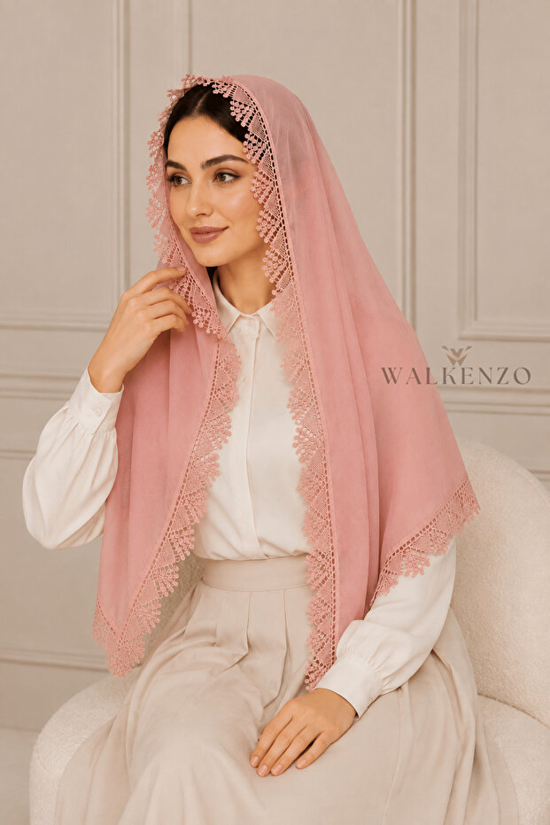 Needlework Like Handicraft Mevlüt Coverlet | Dowry Prayer Hijab Shawl 70X150 cm