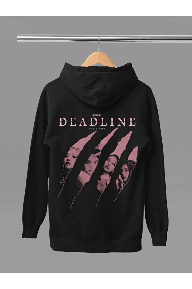 Blackpink K-Pop Band Printed Cotton Long Sleeved 3-Yarn Hooded Sweatshirt