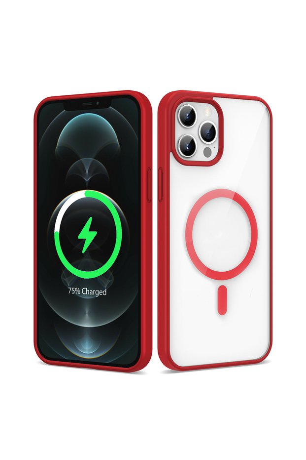 iPhone 12 Pro Max Case with Thin Edges and Slim Back, Magsafe Camera Raised Silicone Frame