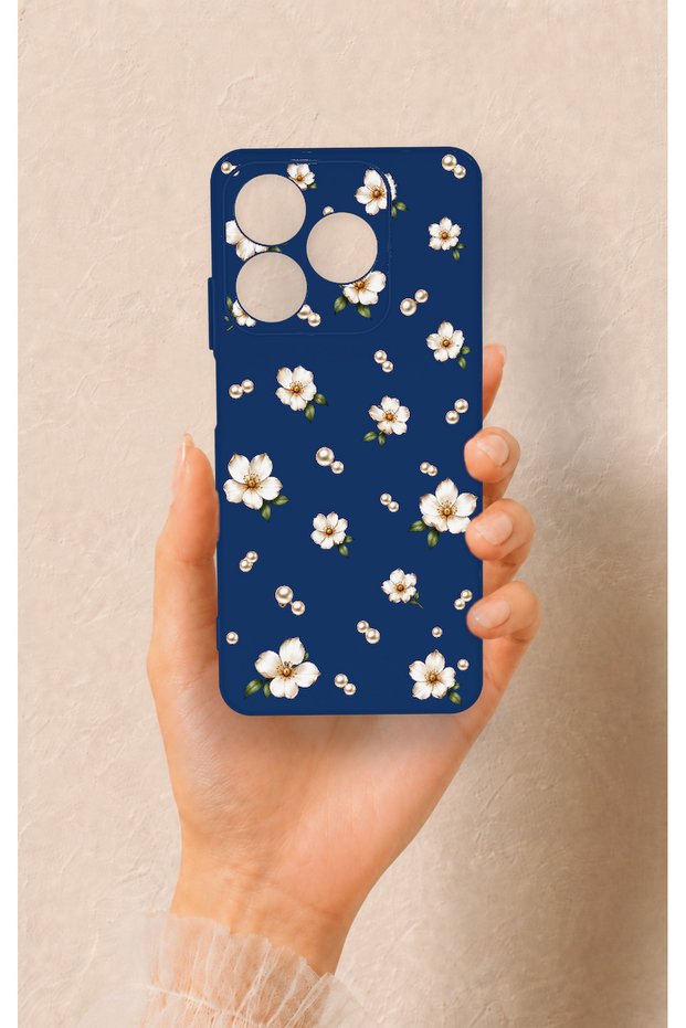 Realme C63 Compatible Daisy Pearl Patterned Silicone Case