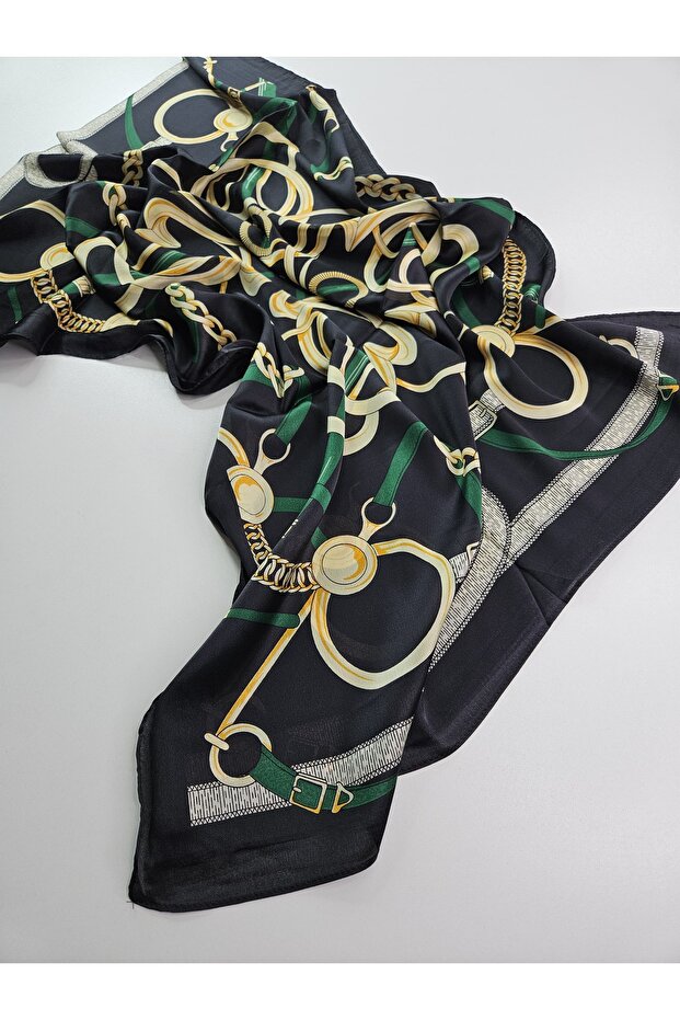 Luxury Voile Silk Shawl Scarf Chain Pattern 70 X 180 cm