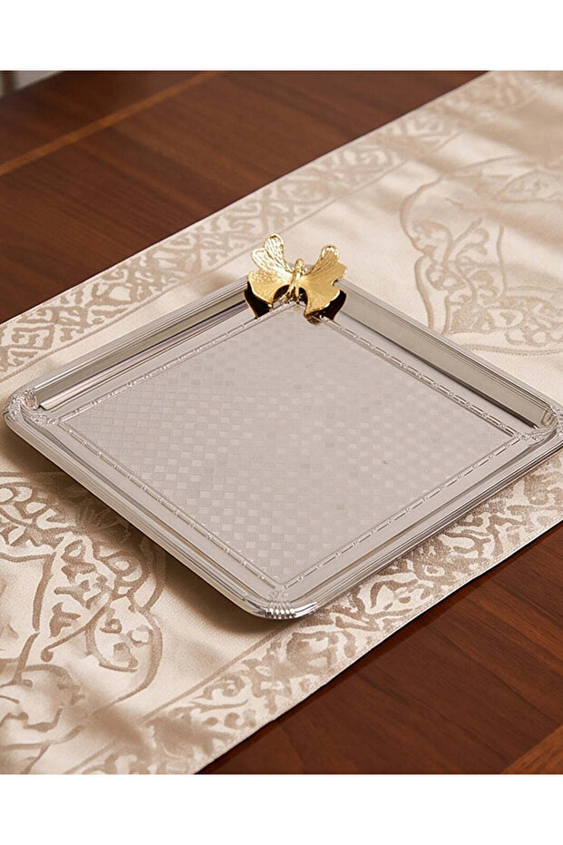 Silver Square Metal Tray