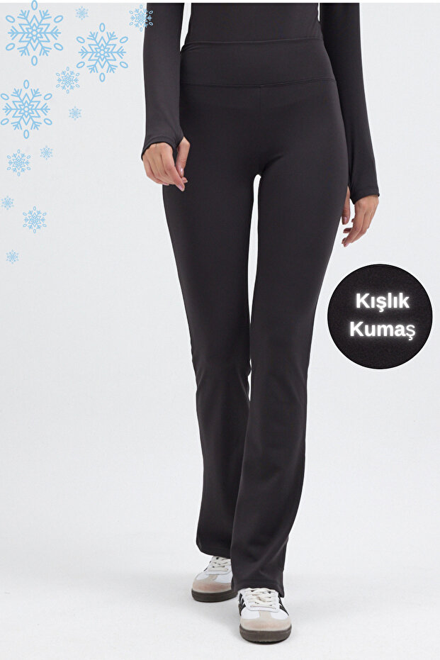 Women's Winter Fleece-Lined High-Waist Shaping Flared Leggings