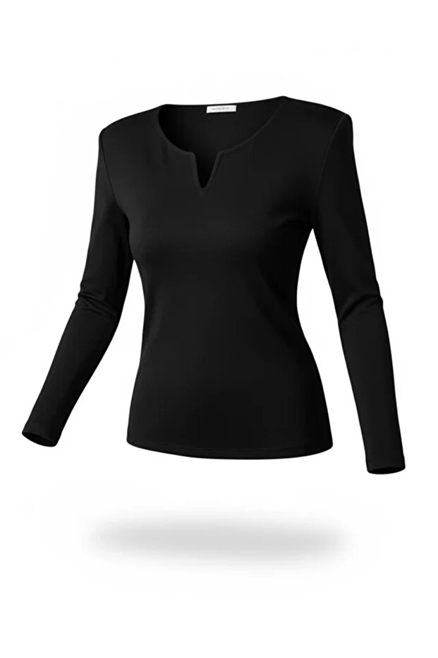 Front Detailed V-Neck Basic Blouse