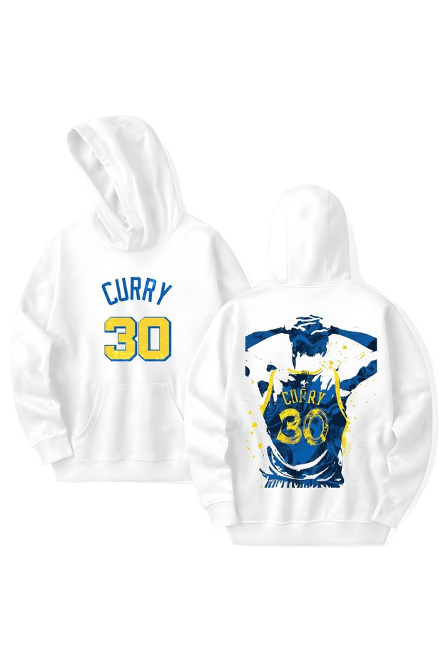 Stephen Curry Printed Cotton Long Sleeve Hooded Sweatshirt with 3 Thread Counts