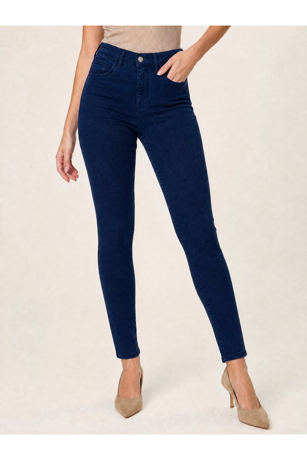 Silvia Women's Navy Blue Skinny Fit Stretchy Lycra Denim Jean Jeans