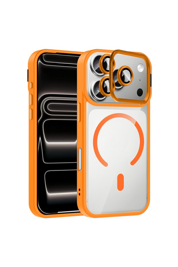 iPhone 17 Pro Max Case with Camera Stand, Magsafe Compatible, Transparent Back, Silicone Cover