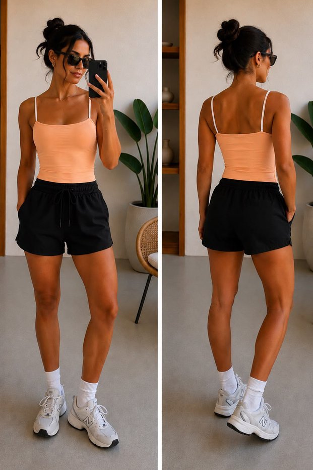 Thin Straps Square Neckline Stretchy Basic Crop Tank Top