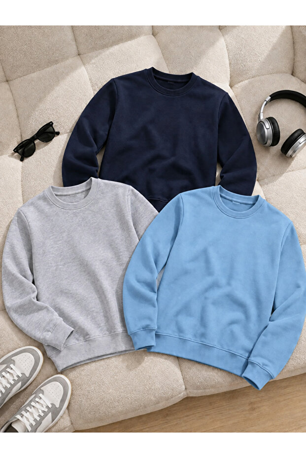3 Pieces Men's Trendy Comfortable Fit Daily Sweatshirt