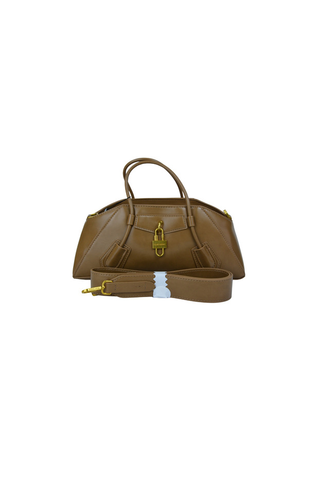 Duki Daso Beige Women's Hand and Shoulder Bag with Lock Detail | Summer 2026 Mt1652 Beige Single Compartment Zipper Bag