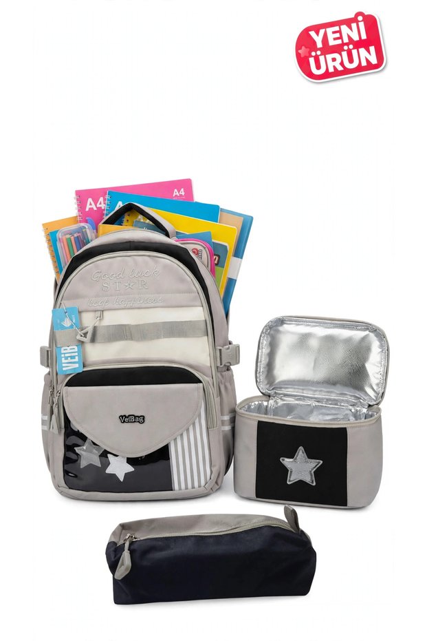 Veibag Fame Primary School School Bag Set of 3 - Backpack with Lunch Bag and Pen Holder 12045