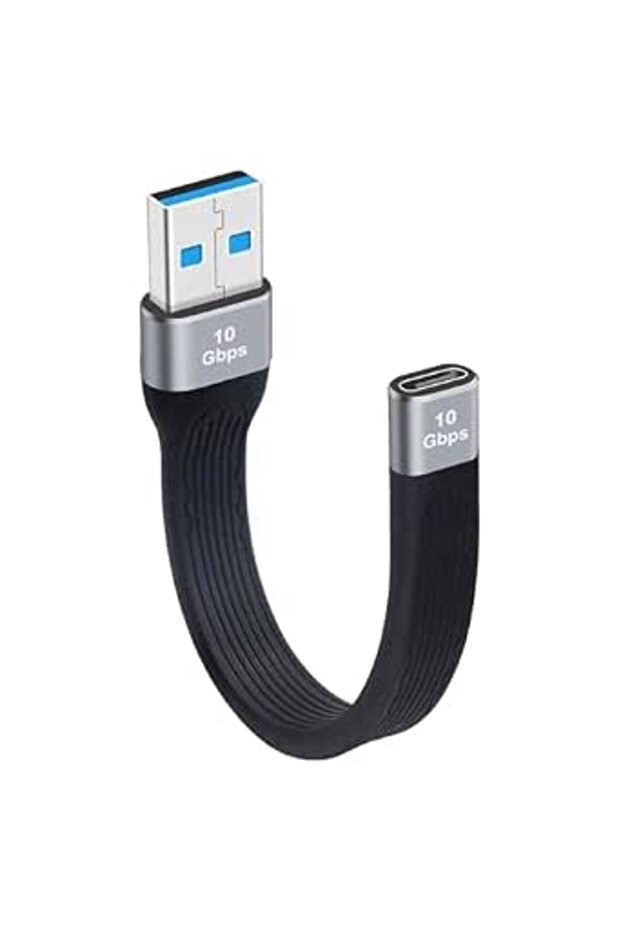 كيبل USB C قصير 5.3 انش، كيبل شحن سريع USB A الى USB C 60 واط، يدعم مزامنة البيانات بسرعة 10 جيجاباي