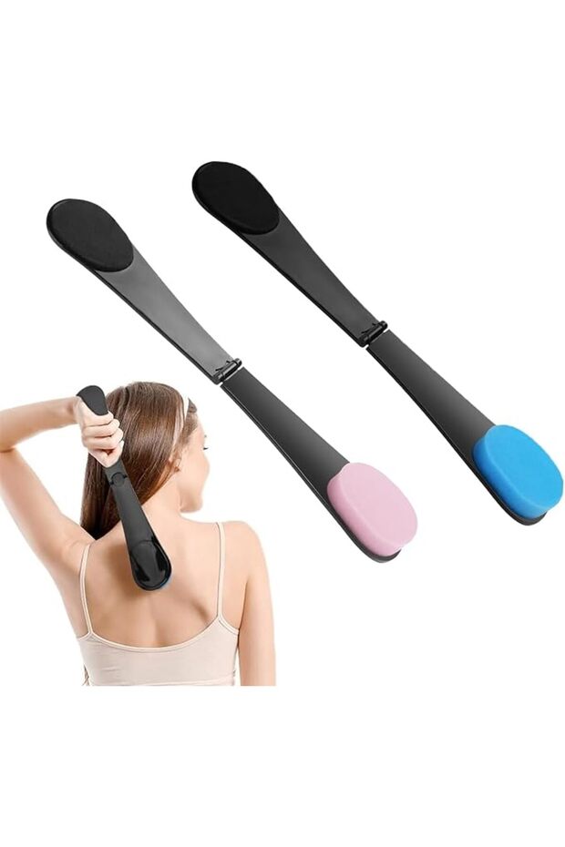 Lotion Applicator for Back, Foldable Self-Tanning Back Applicator, Long Handle Back Brush for Tan Control Without