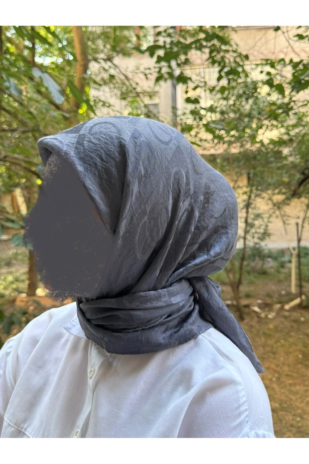 Hijab Women's Big Loop Pattern Scarf Smoked