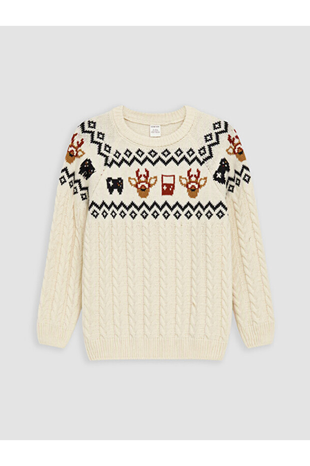 Rmz Gi̇yi̇m Farki̇yla New Year's Themed Boys' Knit Sweater