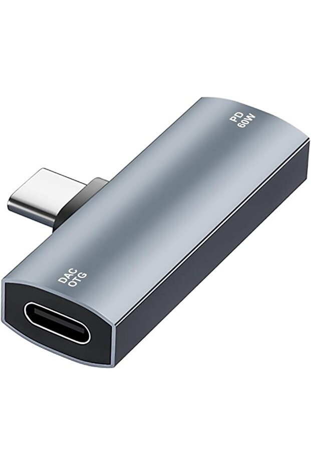 محول شاحن وسماعة راس USB C مزدوج 2 في 1، مقبس صوت USB نوع C مع دونجل مقسم شحن سريع بي دي 60 واط لايف