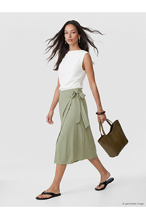 Esvab • Modern & Distinctive Belted Skirt with Drawstring Waist