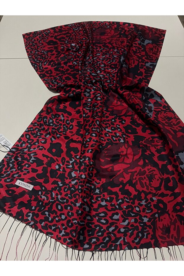 Bordo Wild Rose Patterned Silk Shawl