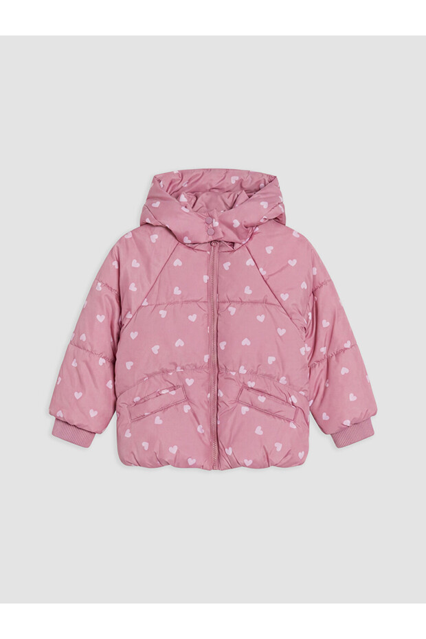 Esvab • Modern & Distinctive Heart Embroidered Hooded Girls' Puffer Coat