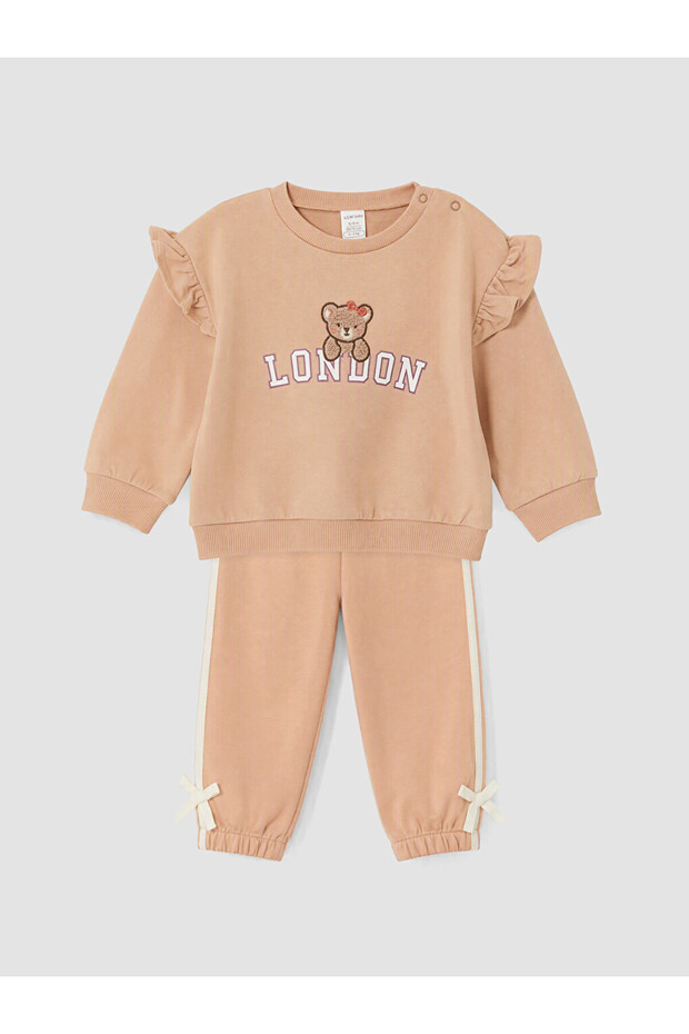 Rmz Gi̇yi̇m Farkiyla Embroidered Ruffle Baby Girl Set