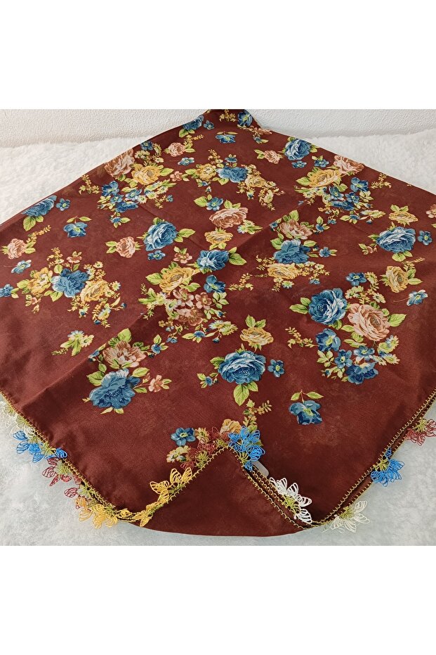 Handmade Needlework Writing, Scarf, Yemeni, Mevlit Cover, Head Cover, 4 Sides Embroidered, 100% Cotton, 100*100cm