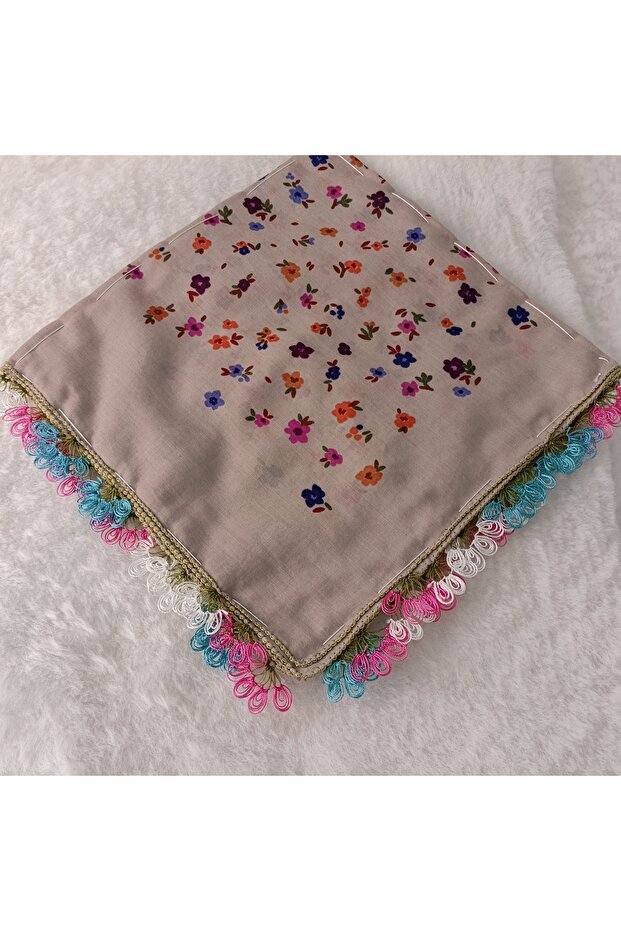 Handmade Needlework Writing, Scarf, Yemeni, Mevlit Cover, Head Cover, 4 Sides Embroidered, 100% Cotton, 100*100cm