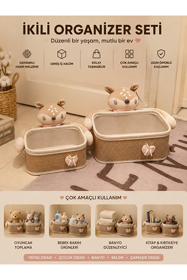 2-Piece Wicker Knitted Organizer