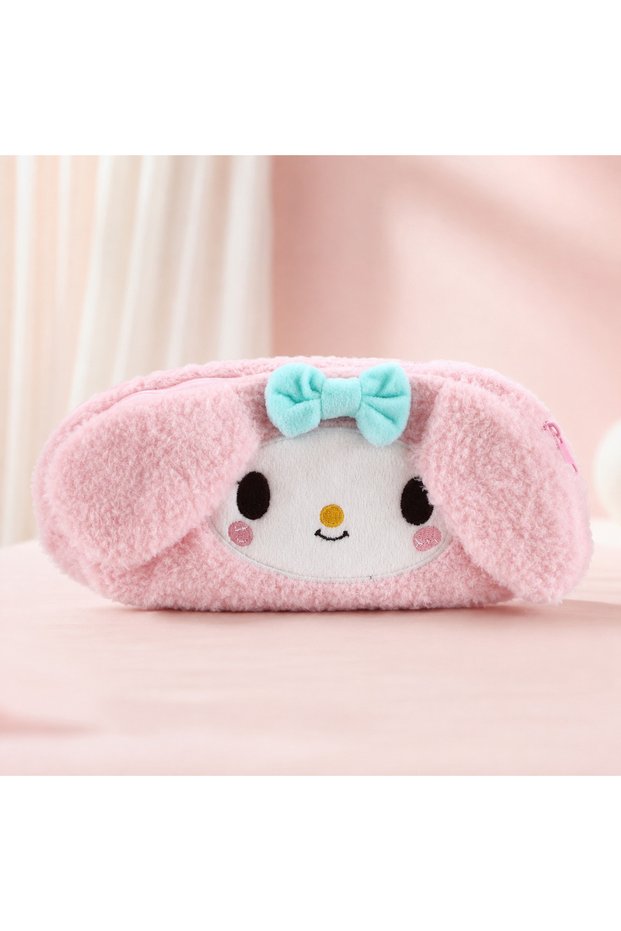 Kawaii Sanrio Plush Zippered Pen Holder Cinnamoroll My Melody Kuromi Optional Plush Pen Holder