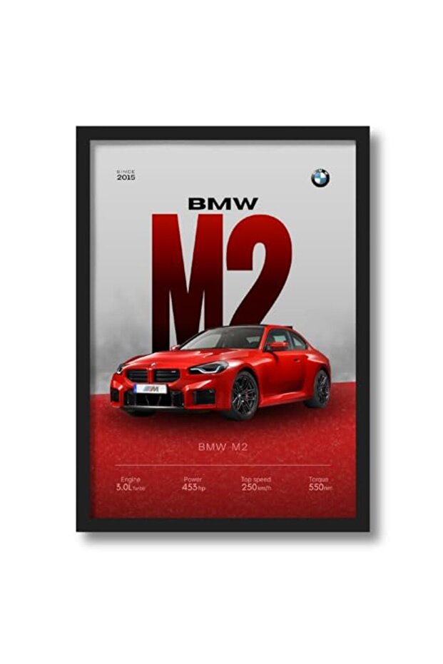Signtouch BMW M2 Car Sports Garage Enthusiasts Wall Art Outer Frame 40x60 cm