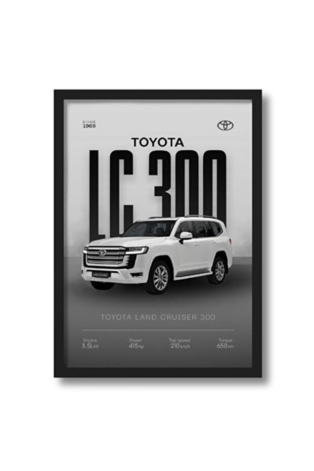 Signtouch Toyota Land Cruiser Legendary SUV Garage Wall Art Outer Frame 40x60 cm