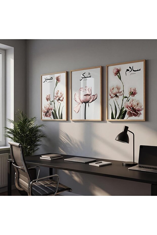 Signtouch Office Living Room Canvas Wall Art Set of 3 Outer Frame 30x40 cm