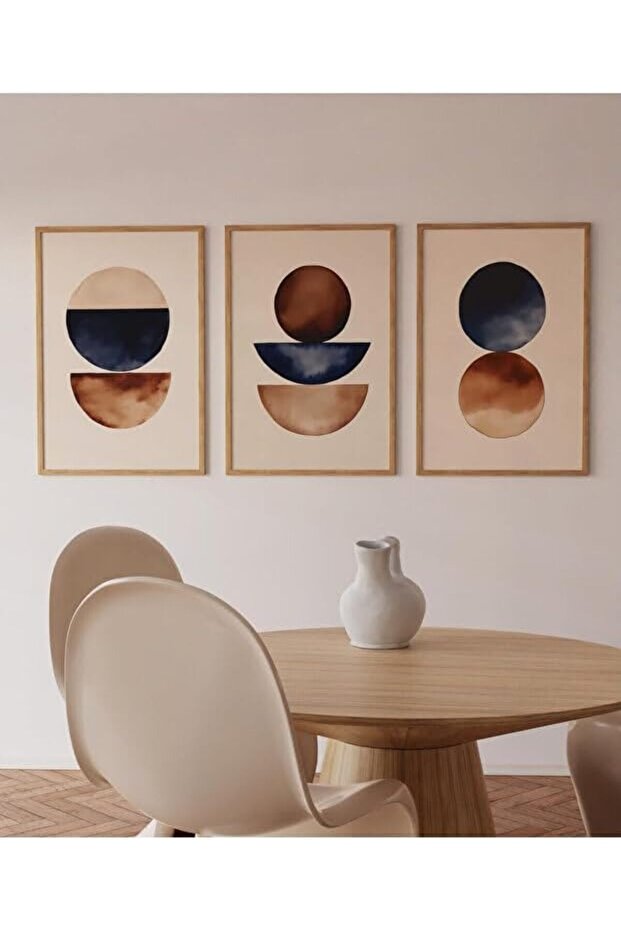 Signtouch Minimal Abstract Framed Wall Art Set of 3 40x60 cm