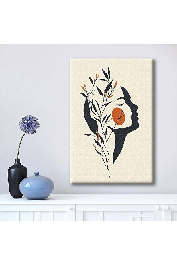 Signtouch Monstera Palm Sun Mid-Century Wall Art 6-Piece Outer Frame 40x60 cm