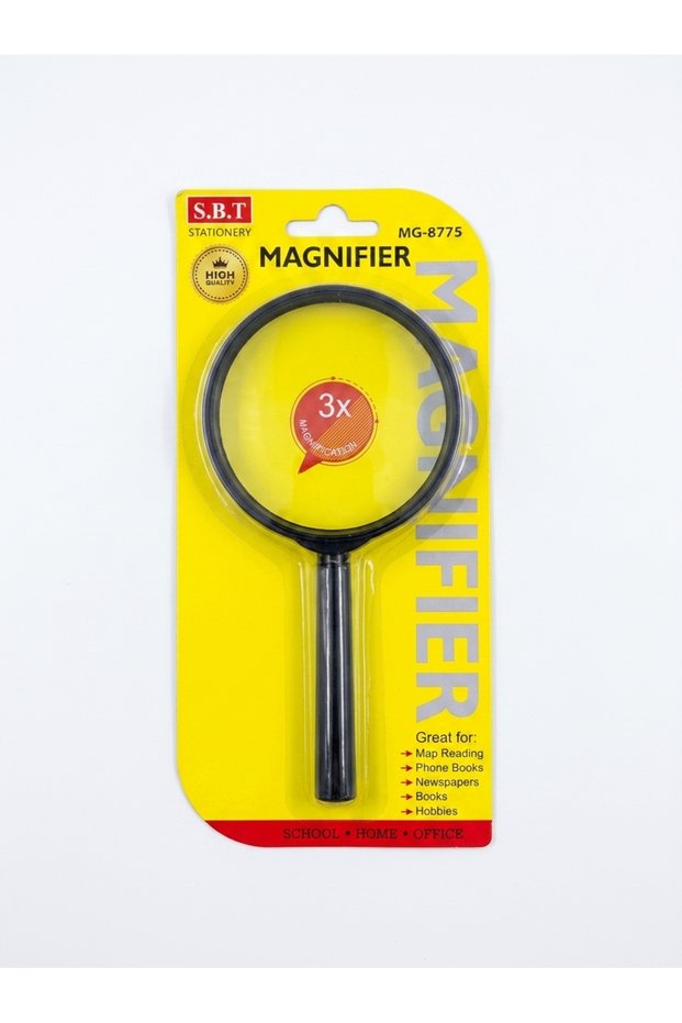 Magnifying Glass 3x | Handheld Magnifier for Reading Scratch Resistant Lens with Soft Handle for Close Work, Books, Newspapers and Nature Exploration, Black, 1 PC