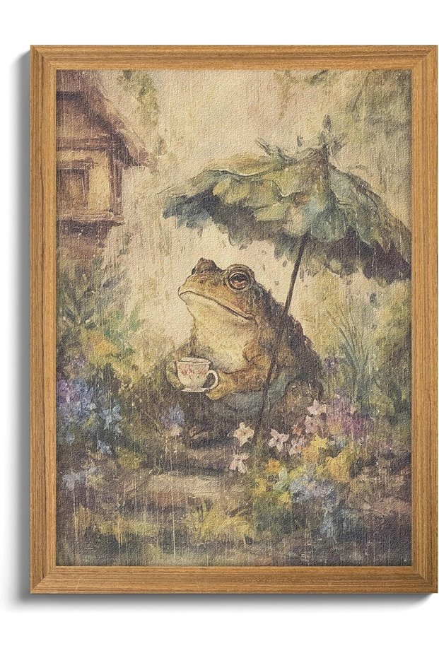 ALAYRA Floral Rose Retro Victorian Antique Wall Art Gold Frame 60x80 cm