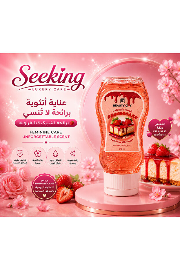 Seeking Vaginal Wash Cheesecake Strawberry Scent - Gentle Cleansing & Daily Freshness 210ml