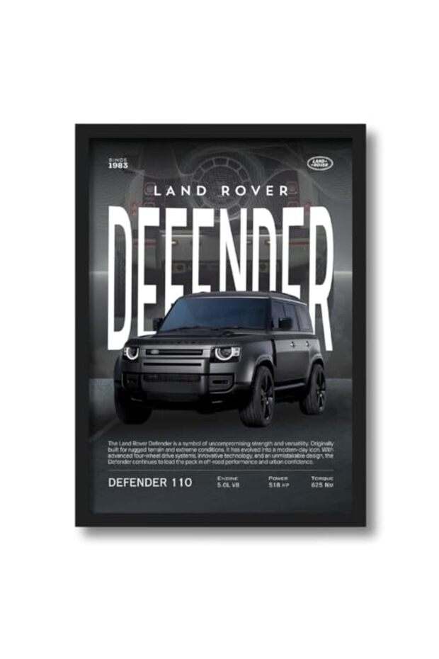 Signtouch Land Rover Defender Off-Road SUV Lover Wall Art Outer Frame 30x40 cm