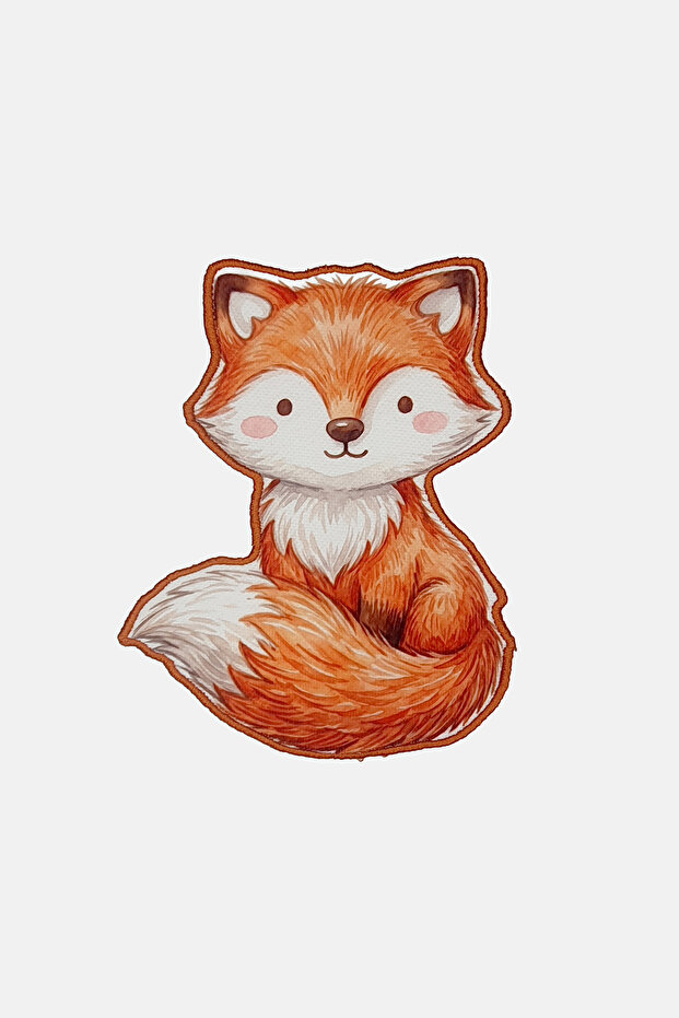 Cute Baby Fox Patterned Embroidered Cocktail Napkin 1 Piece