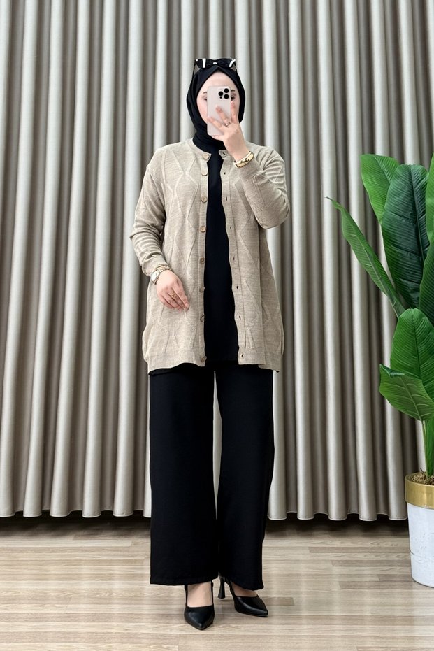 Alina Hirka 1. Class Knitwear Fabric Women's Vizyon Buttoned Cardigan