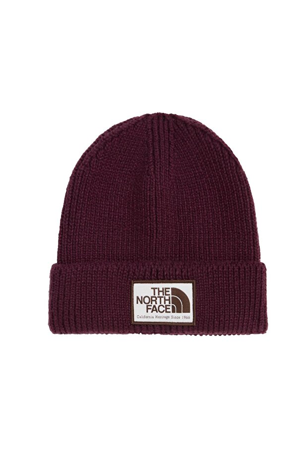 Tnf Logo Box Cuffed Beanie Unisex Beanie Nf0A8Che10J1 Burgundy-Std