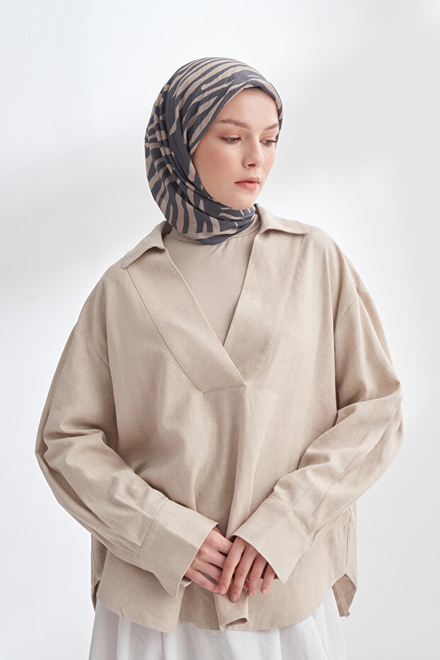Nomadic Lines Desen the Tencel Edit Scarf - Beige - Smoked