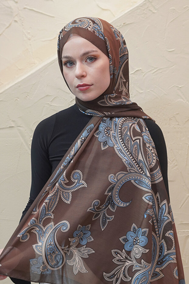 Rumi Pattern Indian Cotton Shawl