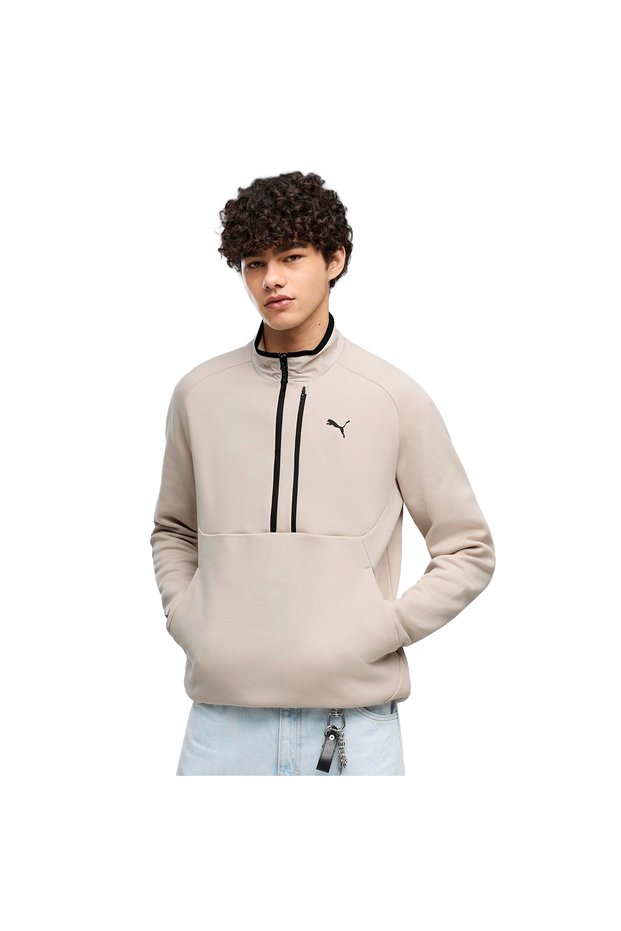 Pumatech Half-Zip Men's Beige Casual Style Sweatshirt 69395082
