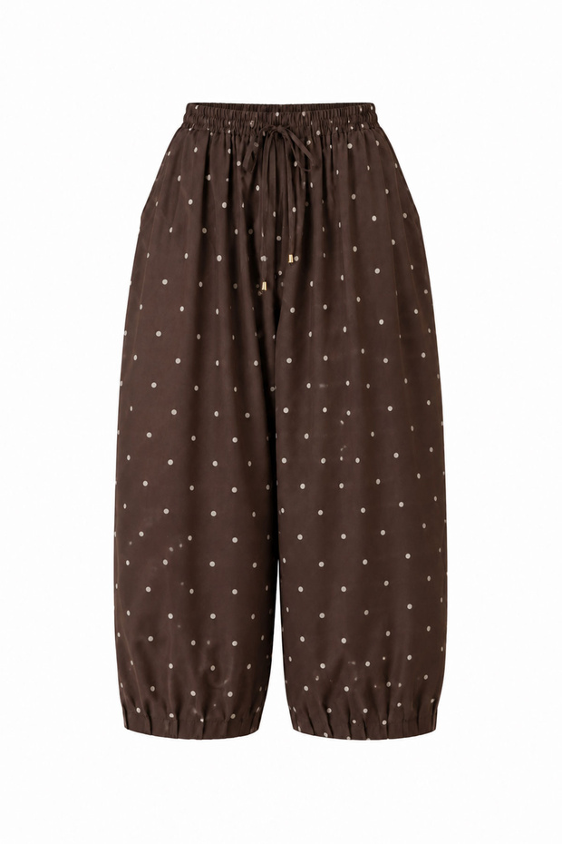Polka Dot Pleated Baggy Pants