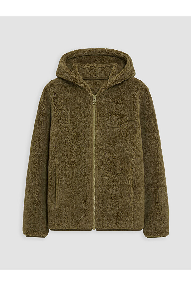 Girl's plush zip-up sweatshirt