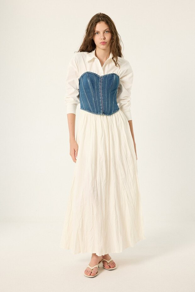 Crush Textured Maxi Skirt