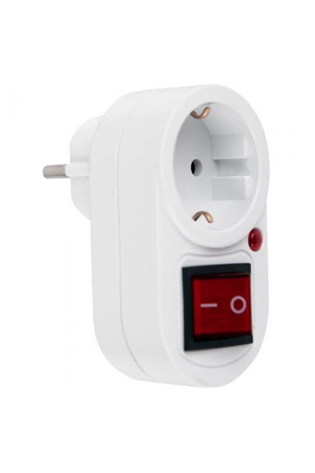 Adaptor 1 priza Schuko cu intrerupator