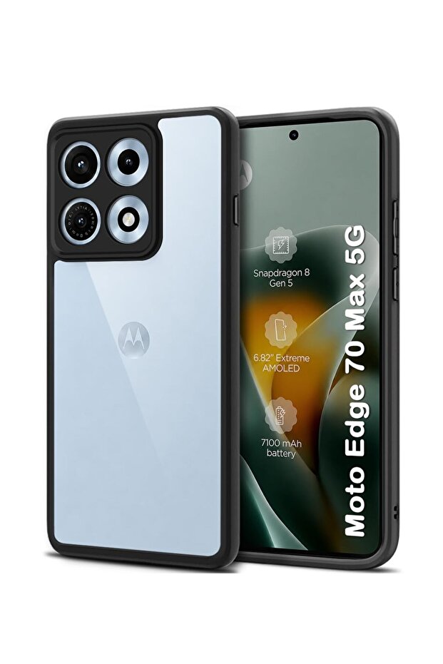 Motorola Edge 70 Max 5G 2026 Premium Hybrid TPU Silicone with Raised Camera Slim Armour Case Cover